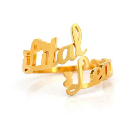 Custom Two Name Ring