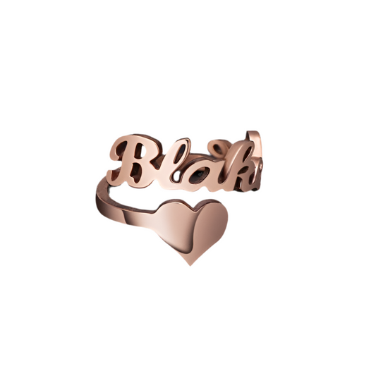 Full Heart Custom Name Ring