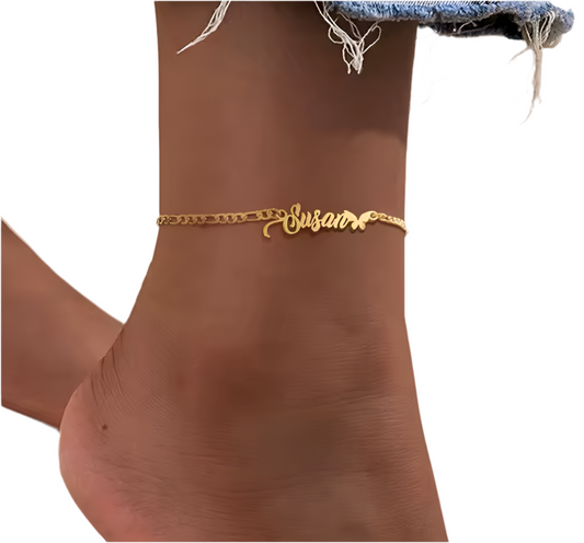 Custom Name Figaro Chain Anklet/Bracelet