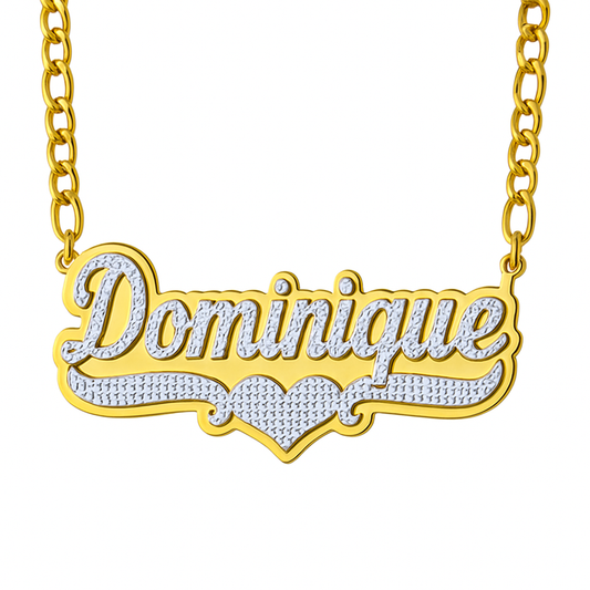 3D Double Plated Custom Nameplate Necklace