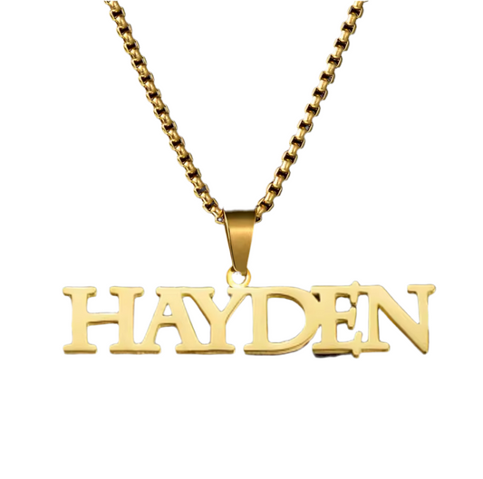 Custom Name Box Chain Necklace