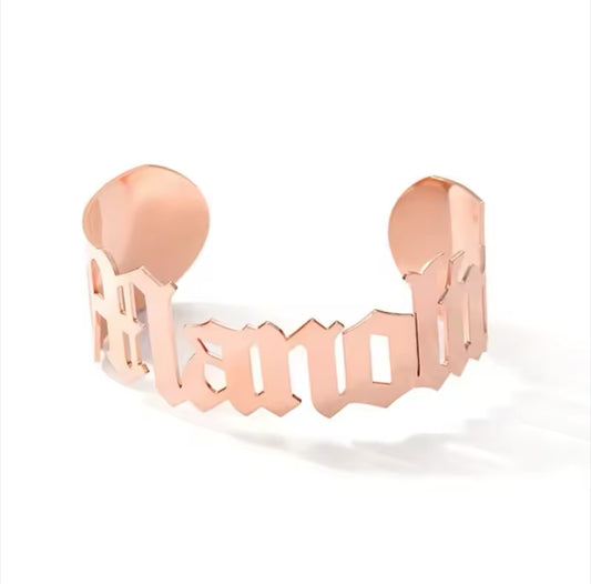 Custom Name Cuff Bangle Bracelet