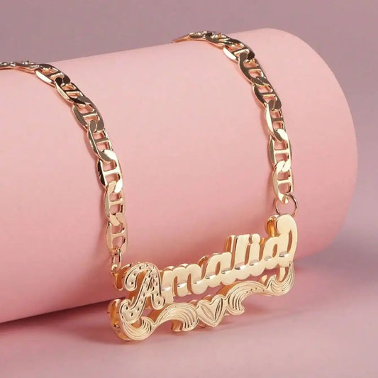 Diamond Cut 3D Sweetheart Name Necklace