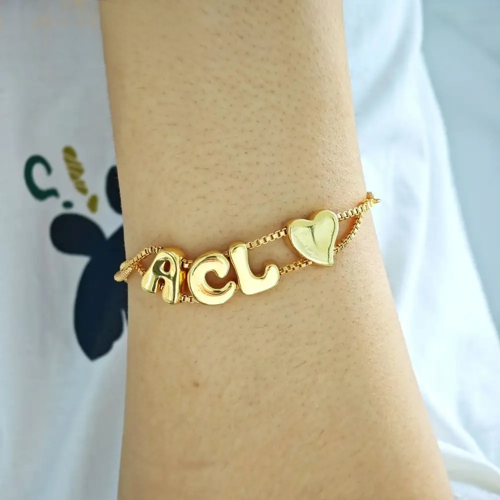 Puff Threaded Name Bracelet