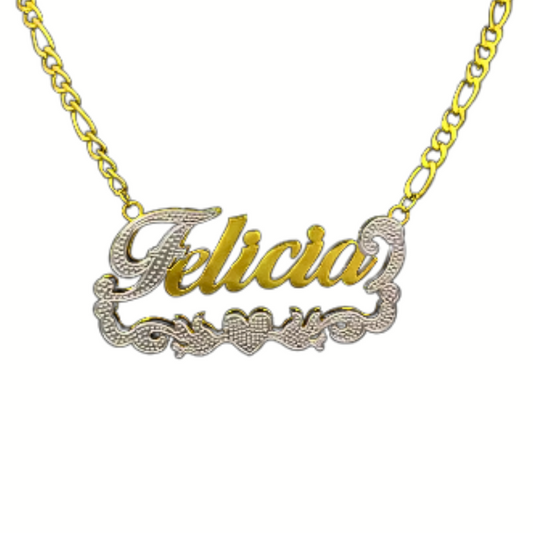 3D Double Plated Custom Nameplate Necklace 1