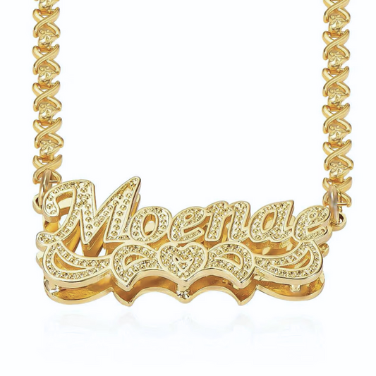 Double Plated Custom Name XOXO Chain Necklace