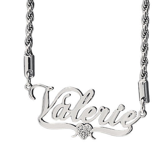 Custom Name Crystal Heart Necklace