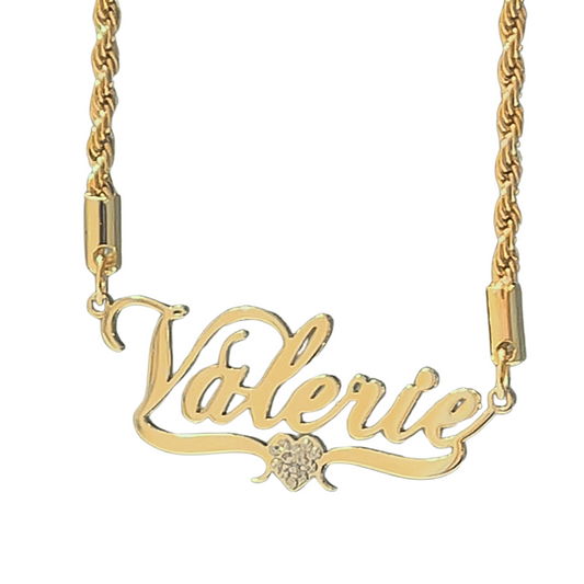 Custom Name Crystal Heart Necklace