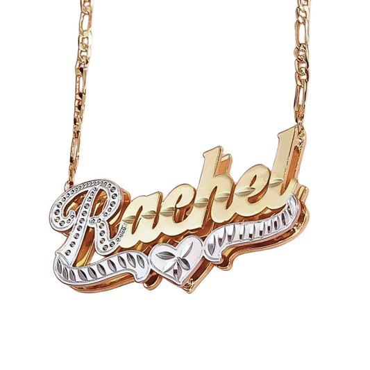 3D Double Plated 2 Toned Custom Name Necklace