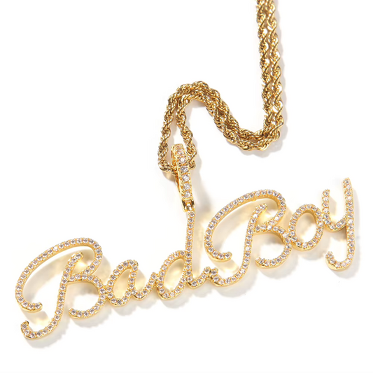 Detachable Crystal Custom Name Script Necklace