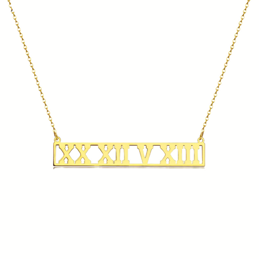 Custom Outlined Bar Name Necklace