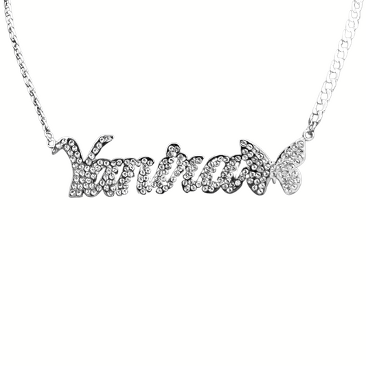 Butterfly Crystal Custom Name Necklace