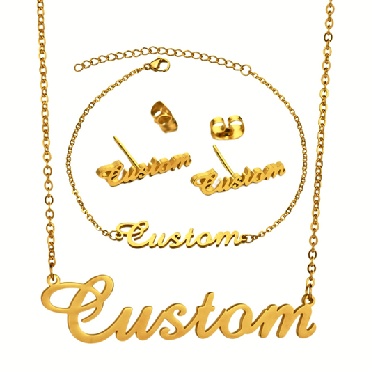 Simple Custom Name Jewelry Set