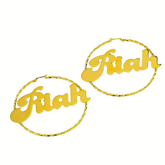 Pendiente de aro con nombre personalizado/letra