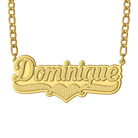 3D Double Plated Custom Nameplate Necklace