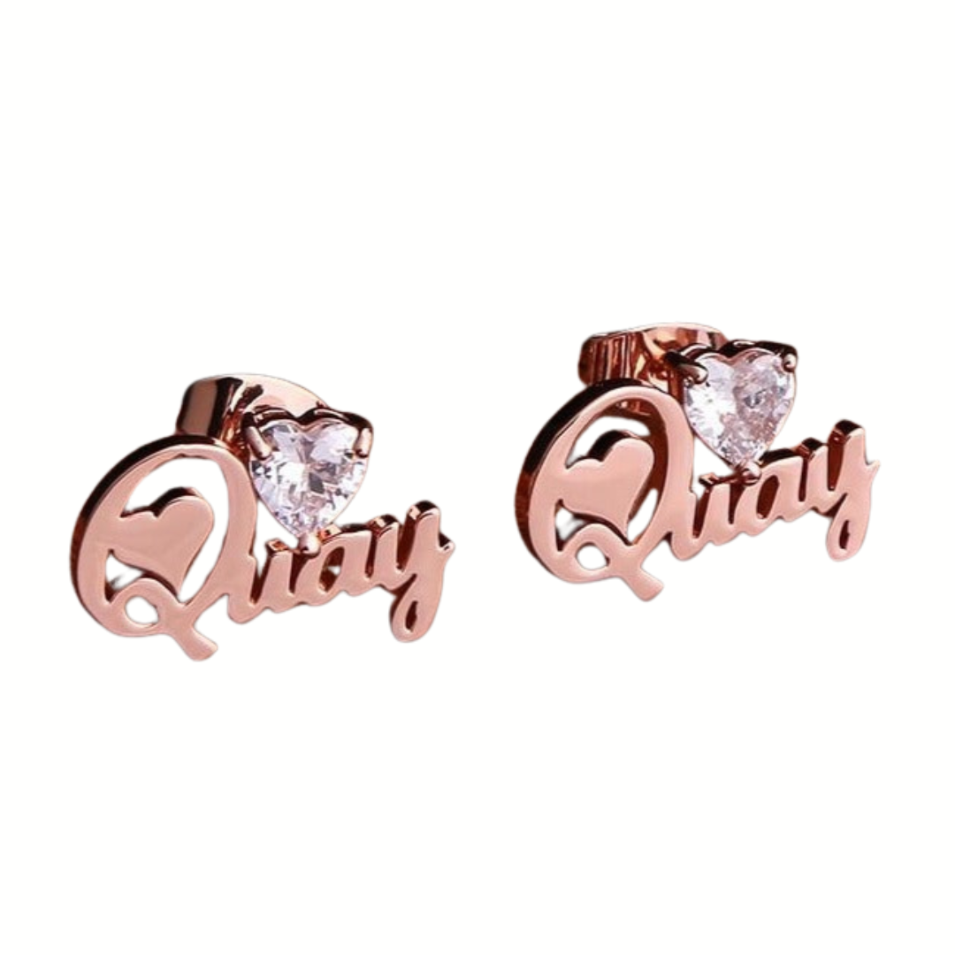 Custom Name Birthstone Stud Earrings – Queendom Treasurez