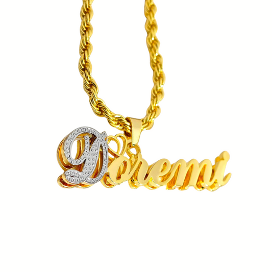 Double Plated 2 Toned Custom Name Necklace