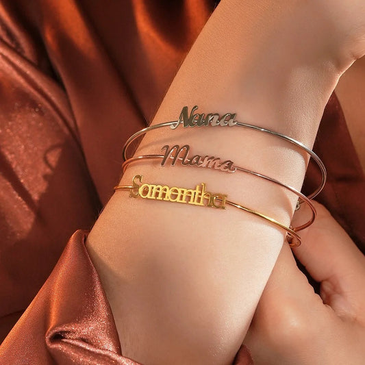 Custom name adjustable crossover bracelet with personalized name and adjustable design – Queendom Treasurez.