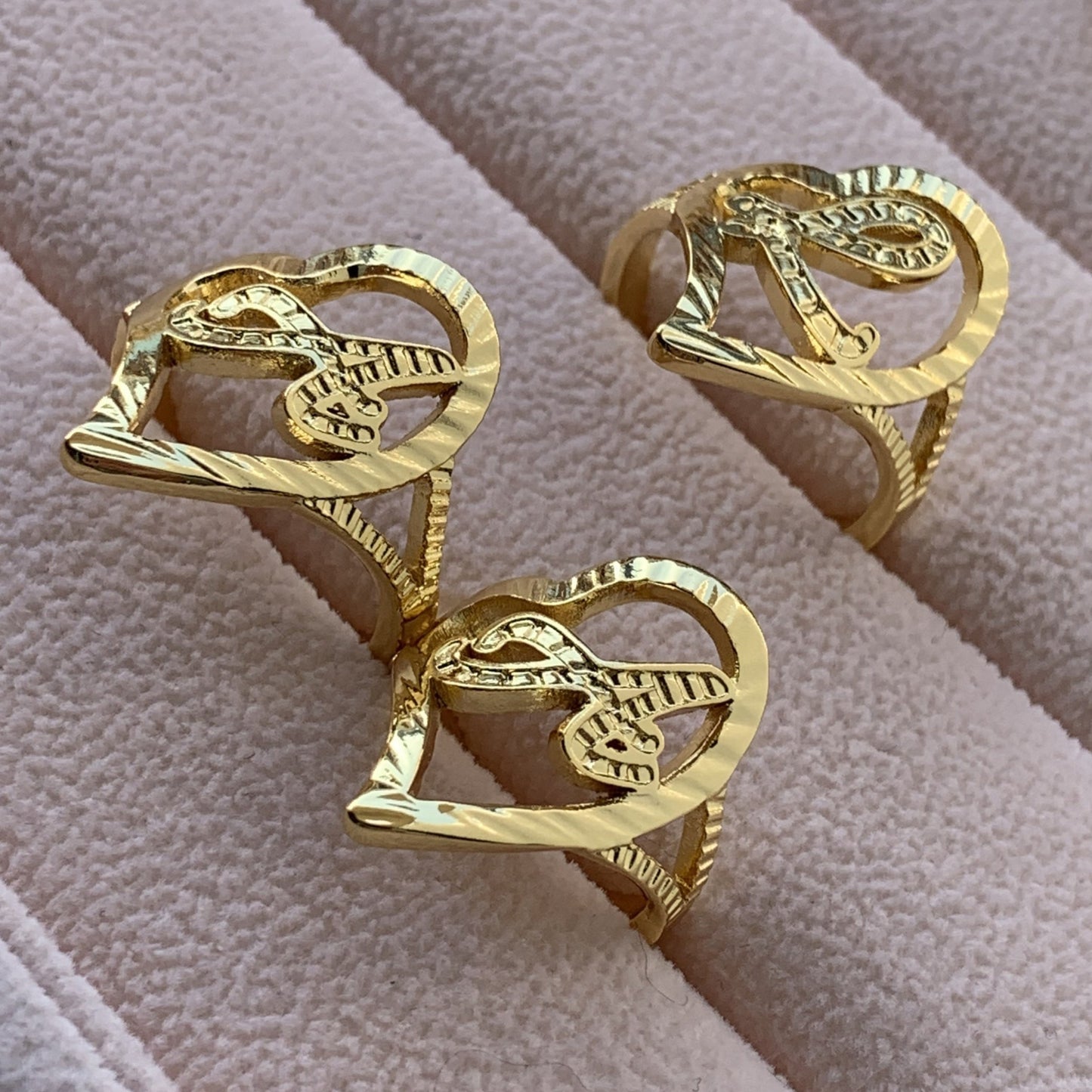 Custom 3D heart letter ring with a unique design, adding a personalized and elegant touch - Queendom Treasurez