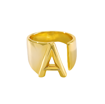 Cuffed Initial Letter Ring