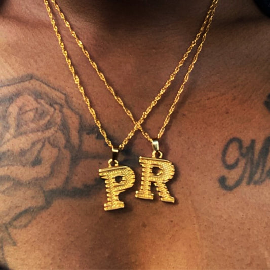 Initial Letter Necklace - Queendom Treasurez