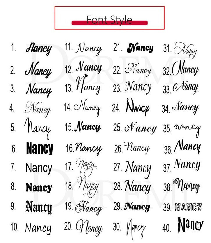 Custom Font Style List - Queendom Treasurez
