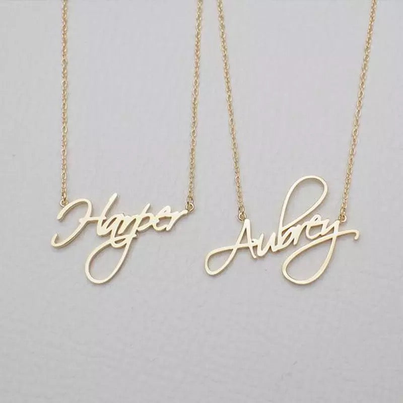 Stainless steel custom name necklace in rose gold for children and babies, high-quality and affordable, from Queendom Treasurez