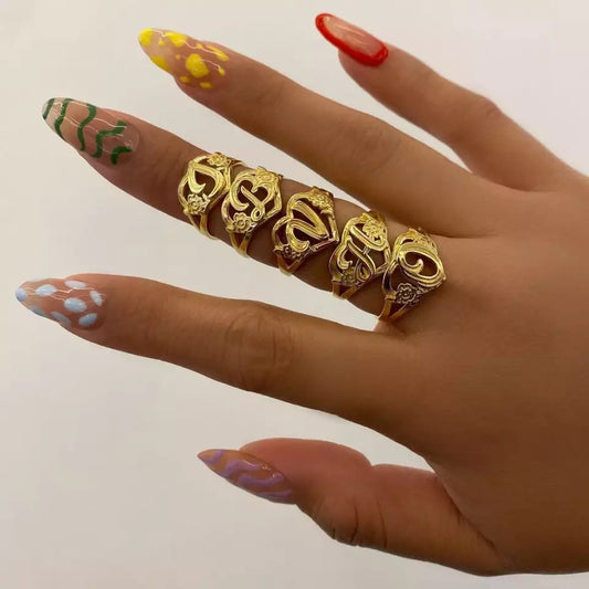 Custom 3D cut initial letter heart ring with a distinctive design, offering a personalized and elegant touch - Queendom Treasurez