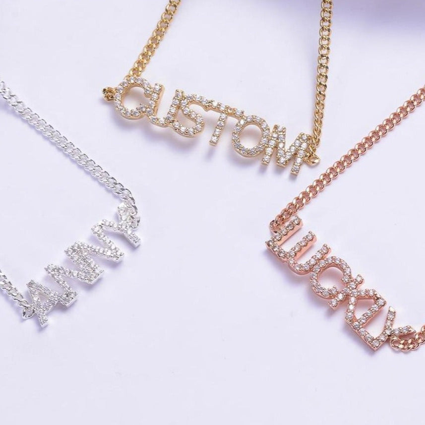 Crystal custom name anklet bracelet, high-quality and affordable, from Queendom Treasurez