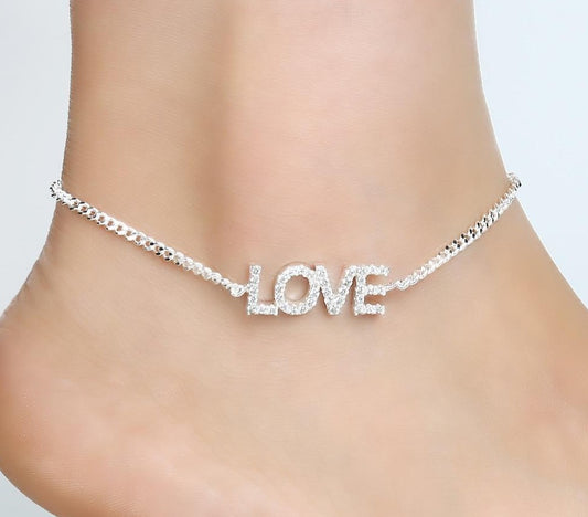 Crystal custom name anklet bracelet, high-quality and affordable, from Queendom Treasurez
