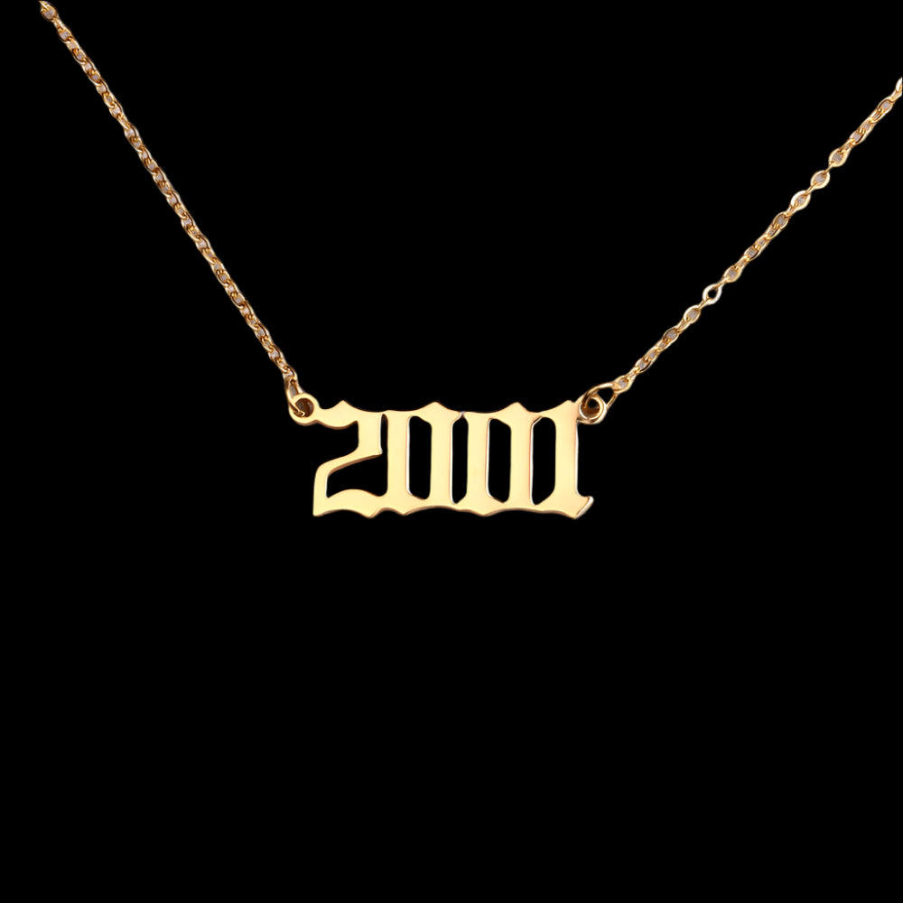 Old English Year Necklace - Queendom Treasurez
