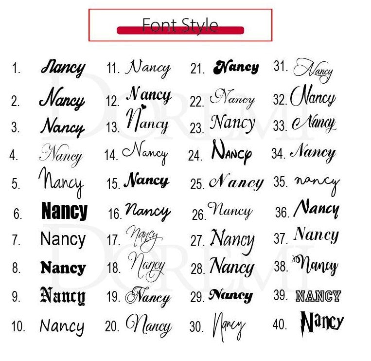 Custom Font Style List - Queendom Treasurez