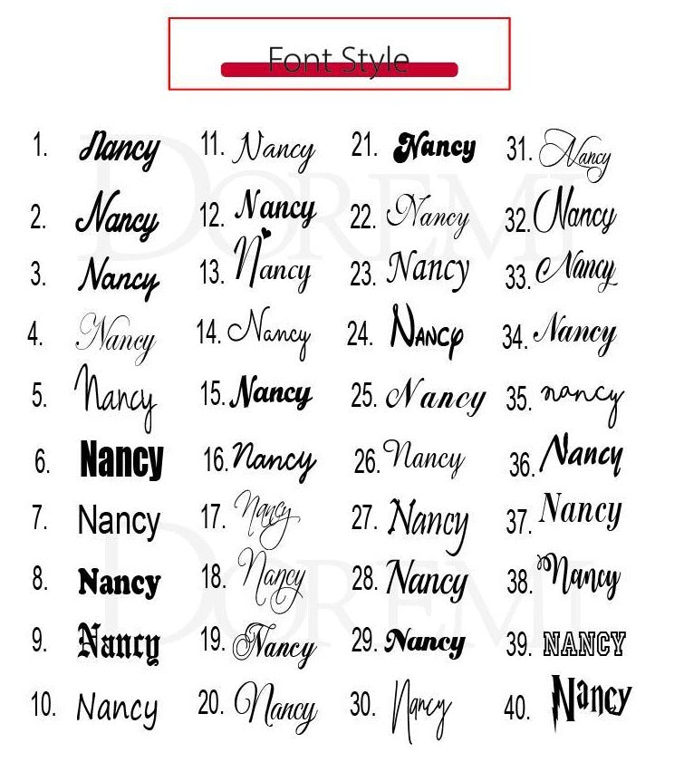 Custom Font Style List - Queendom Treasurez