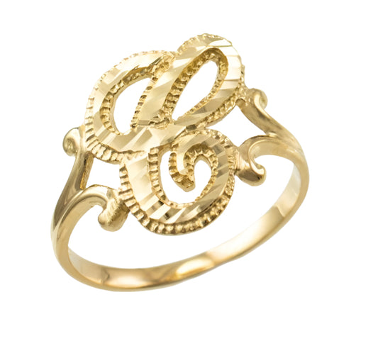 Custom 3D cut initial letter ring with a unique design, providing a stylish and personalized accessory - Queendom Treasurez