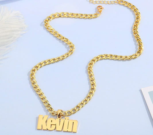 Removable custom name Cuban chain necklace with detachable nameplate – Queendom Treasurez.