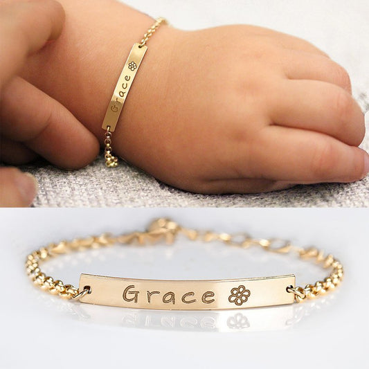 Custom bar bracelet for children, high-quality and affordable, from Queendom Treasurez