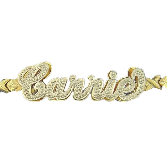 Double-plated custom XOXO chain bracelet with personalized engraving, gold or silver finish – Queendom Treasurez