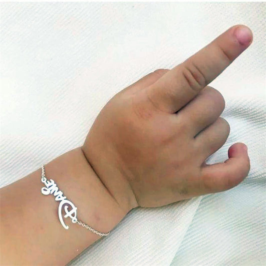Custom name bracelet for children, high-quality and affordable, from Queendom Treasurez
