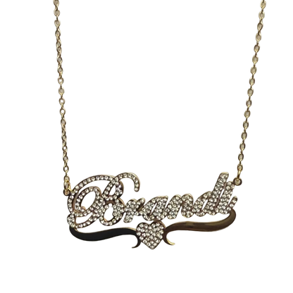 Decorative necklace with intricate design on a light background