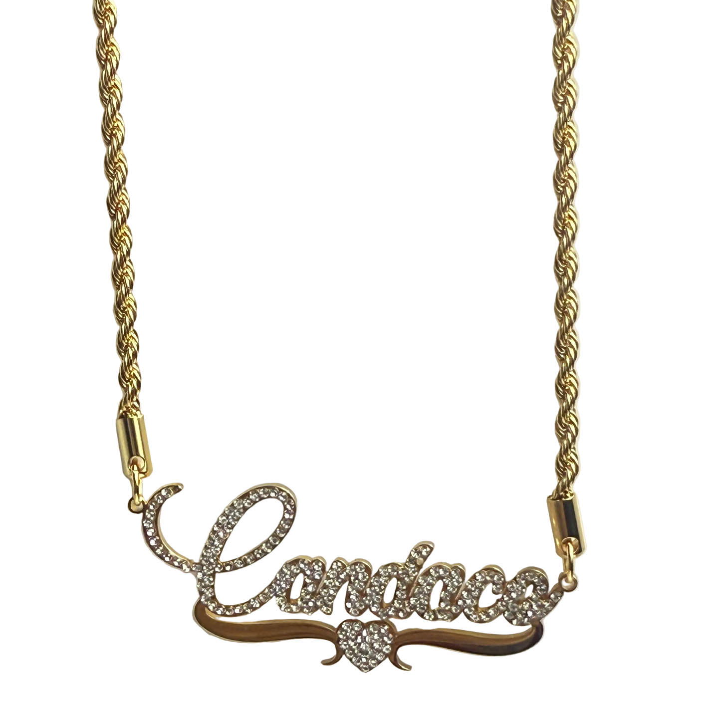 Collar con nombre personalizado de cristal