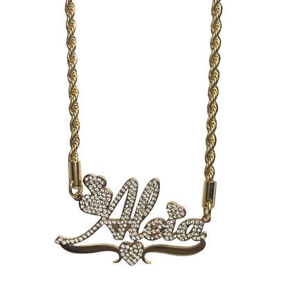 Collar con nombre personalizado de cristal