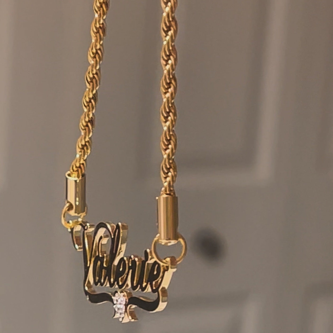 Custom Name Crystal Heart Necklace