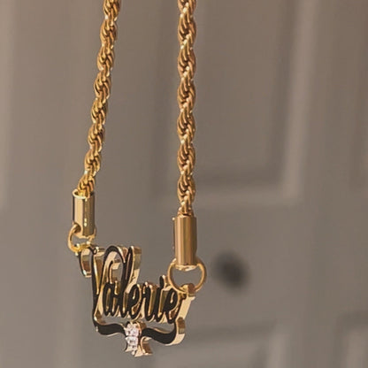 Custom Name Crystal Heart Necklace