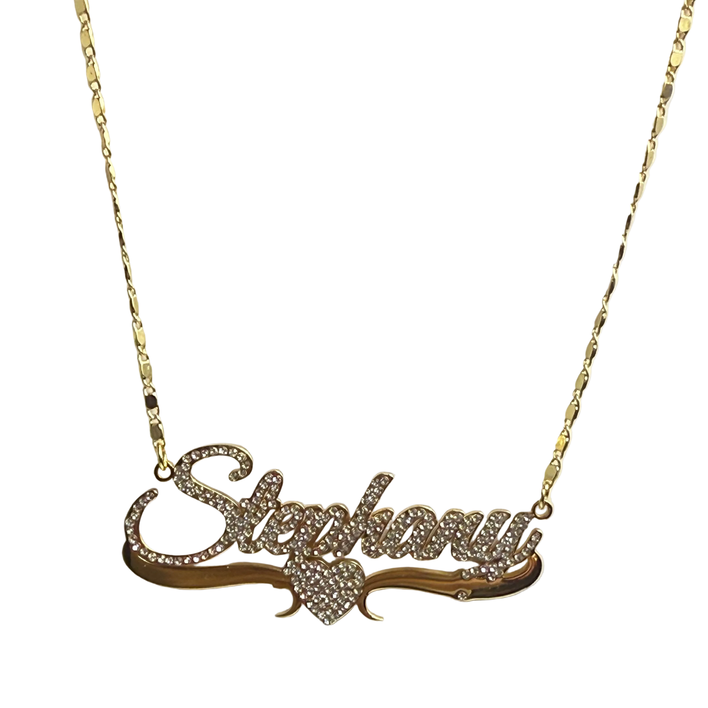 Collar con nombre personalizado de cristal