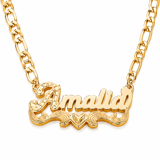 Diamond Cut 3D Sweetheart Name Necklace