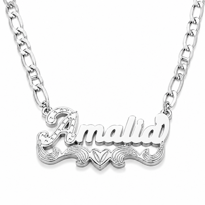 Diamond Cut 3D Sweetheart Name Necklace