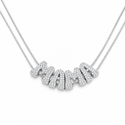 Shimmer Puff Threaded Name Necklace