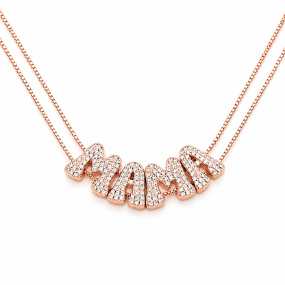 Shimmer Puff Threaded Name Necklace