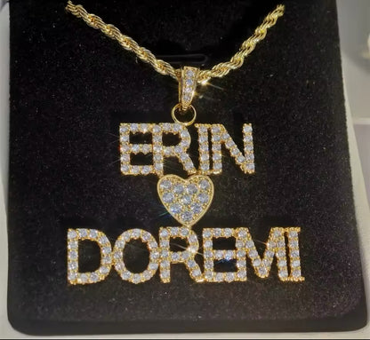 Crystal custom 2-name necklace, high-quality and affordable, from Queendom Treasurez