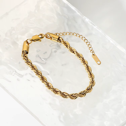 18k 5mm Rope Chain Bracelet